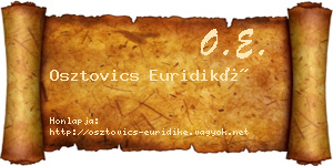 Osztovics Euridiké névjegykártya